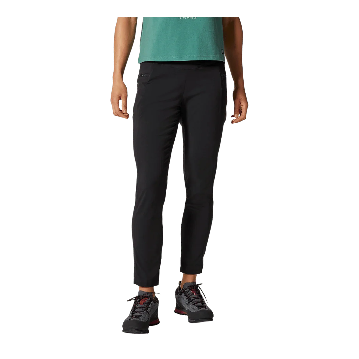 MOUNTAIN HARDWEAR WOMEN'S DYNAMA HIGH RISE ANKLE PANT - BLACK