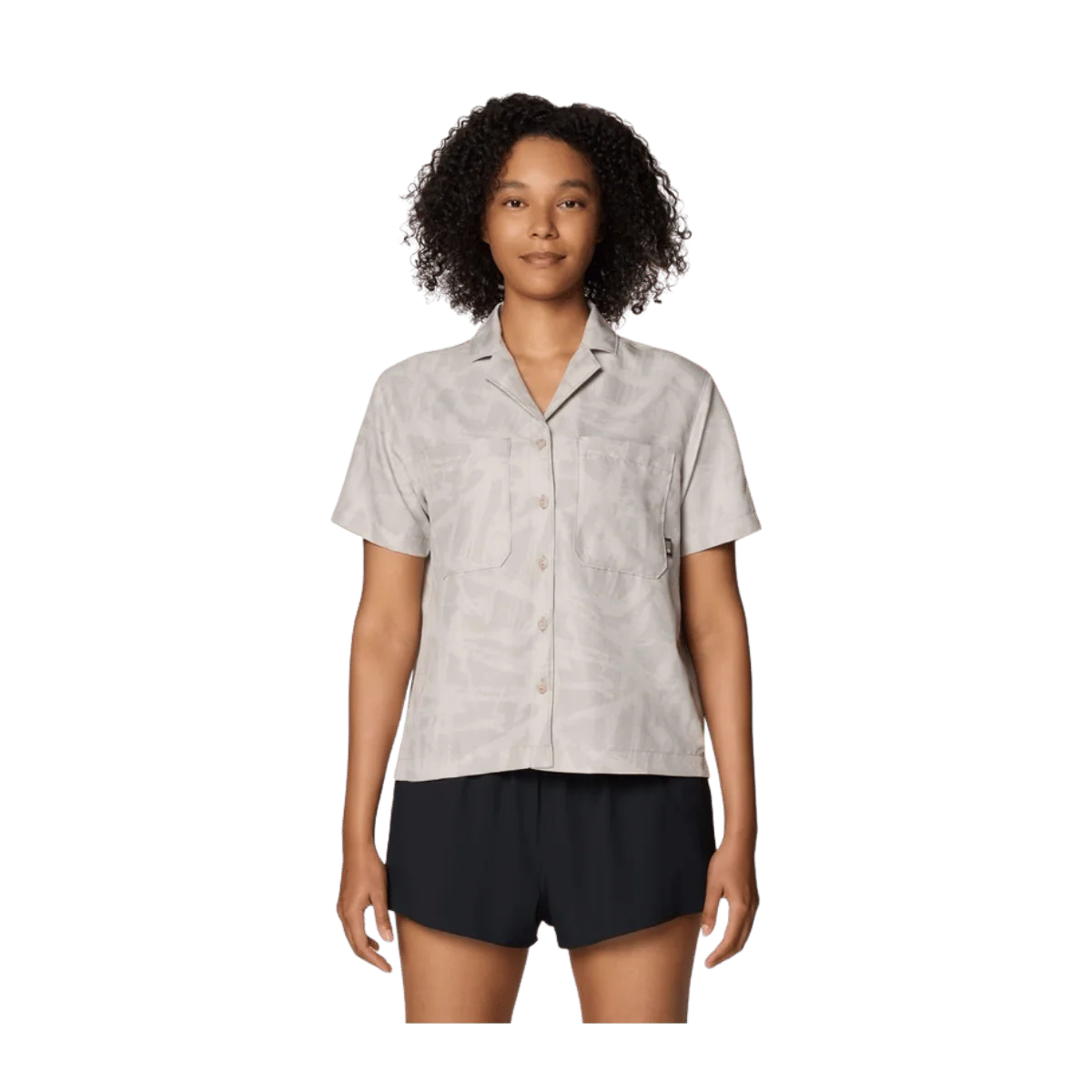 MOUNTAIN HARDWEAR WOMEN'S SUN DRIFT COOLING SS SHIRT - CITY FOG BRUSHS
