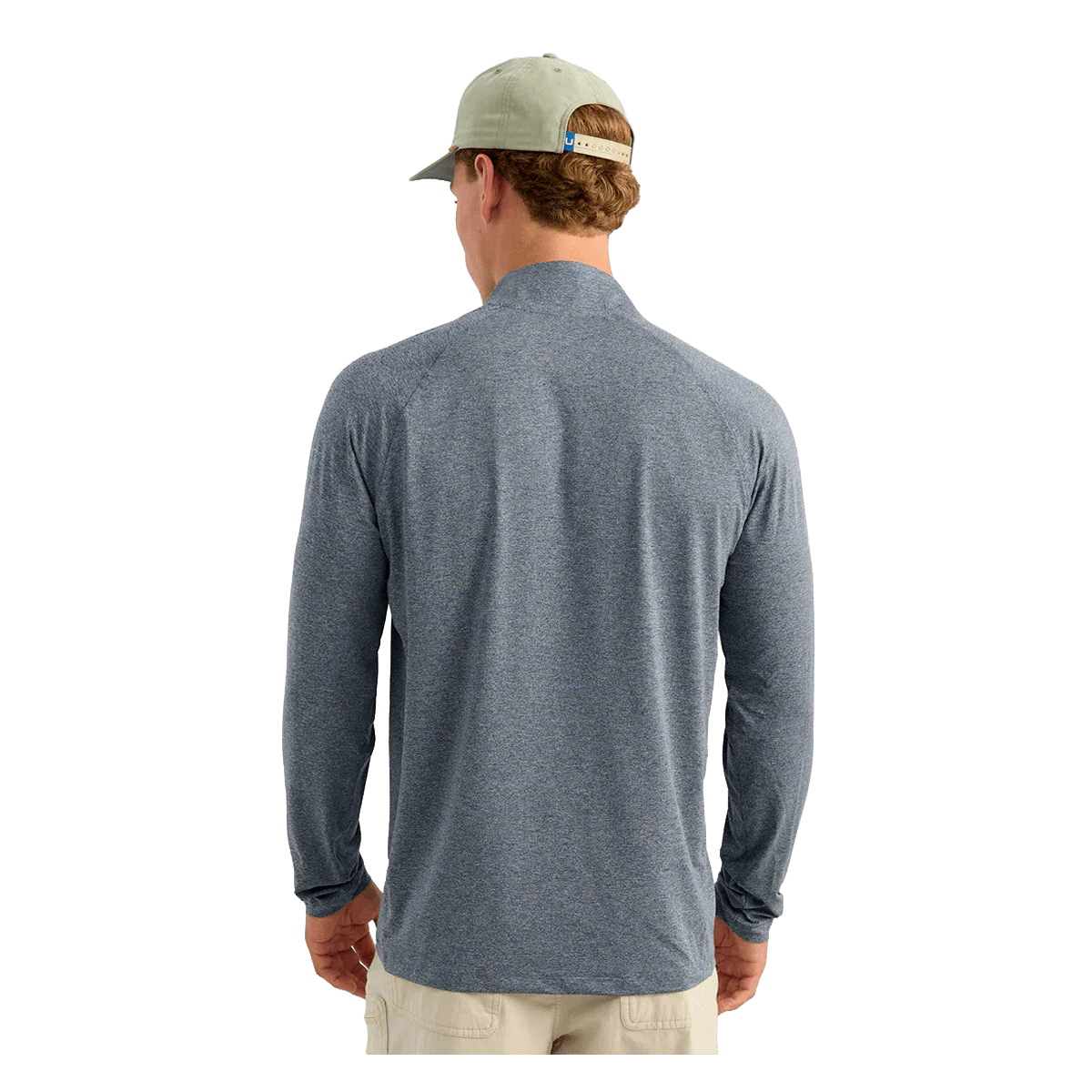HUK AIRWEIGHT 1/4 ZIP - STORMY BLUE HEATHER - Image 2
