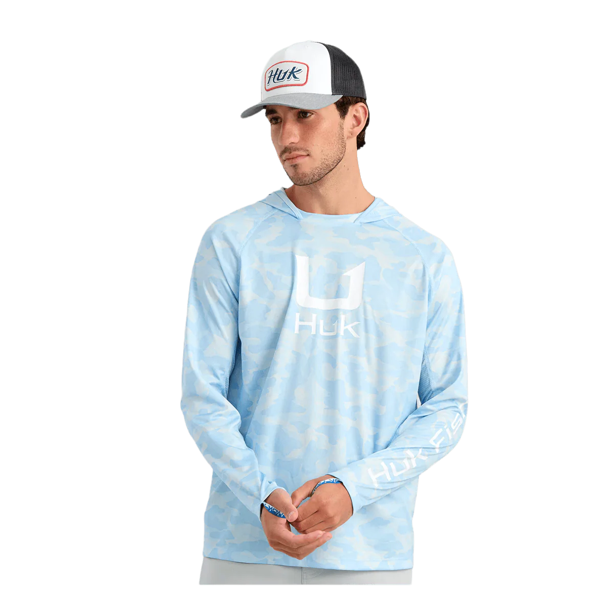 HUK ICON PRINTED L/S HOODIE - COASTAL DRIFT