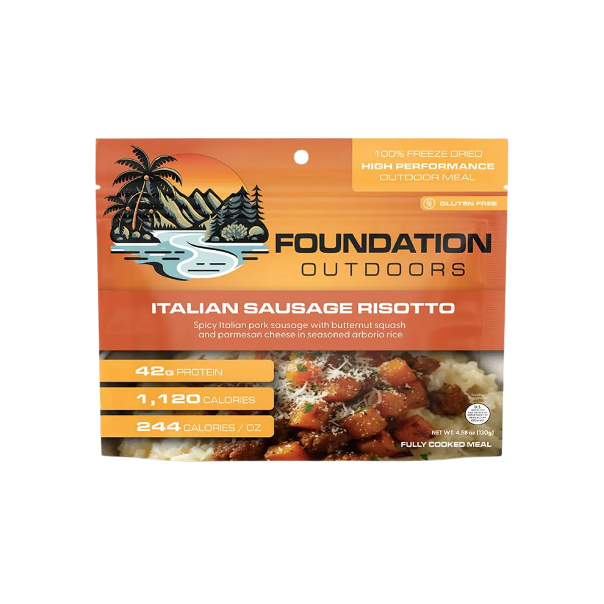 FOUNDATION OUTDOORS SPICY SAUSAGE RISOTTO MEAL