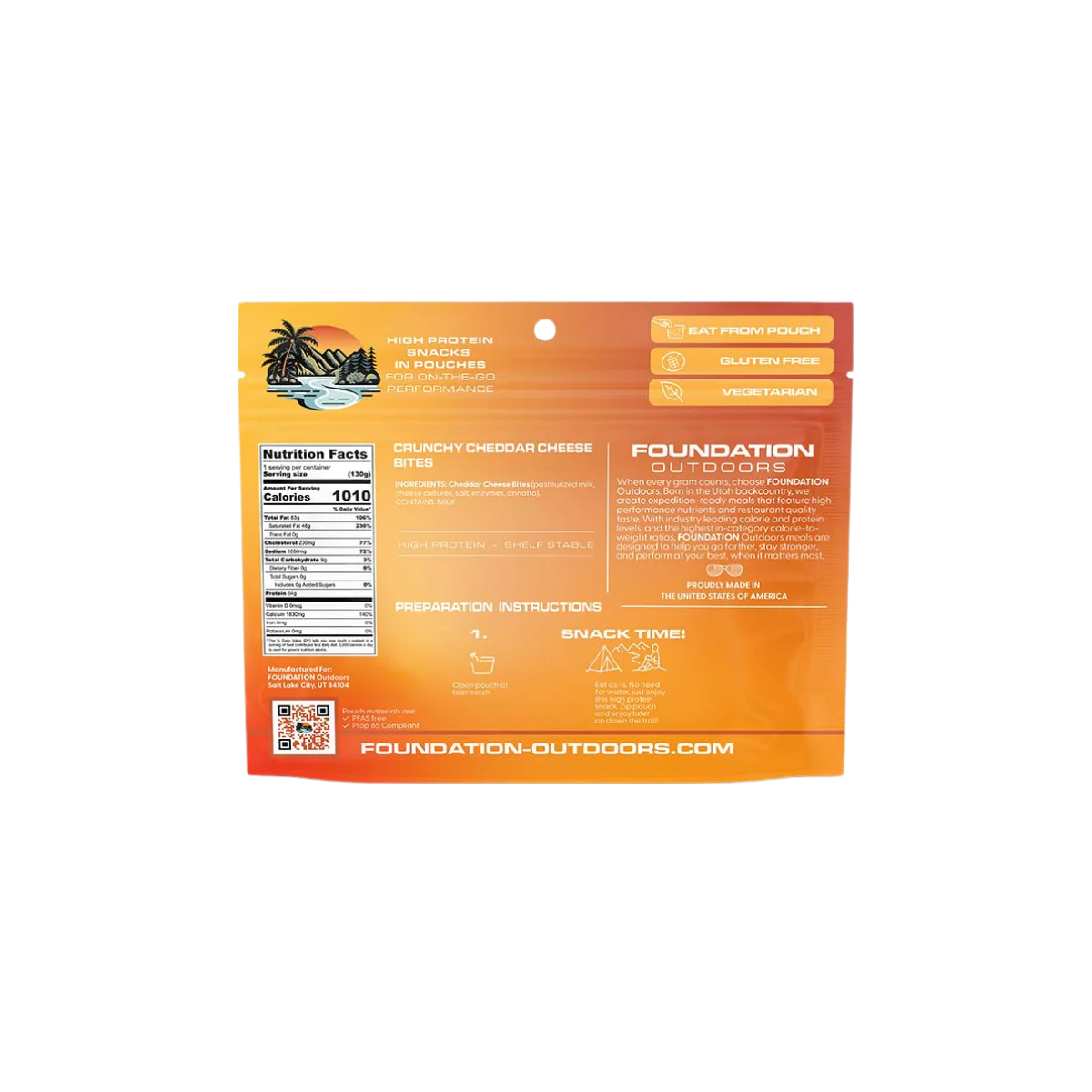 FOUNDATION OUTDOORS CHEDDAR CHEESE CUBE SNACK - Image 2