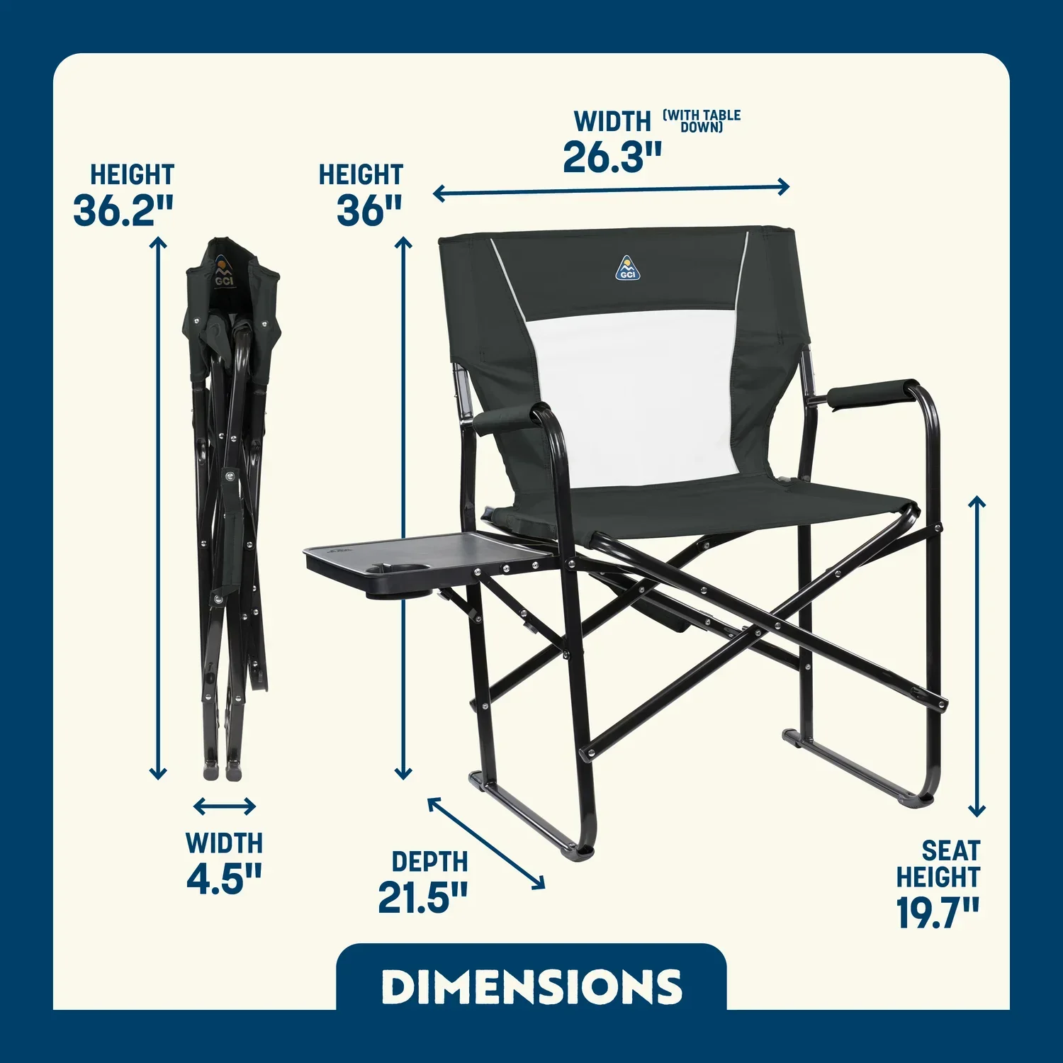 GCI OUTDOOR SLIM FOLD DIRECTOR'S CHAIR XL - Image 2