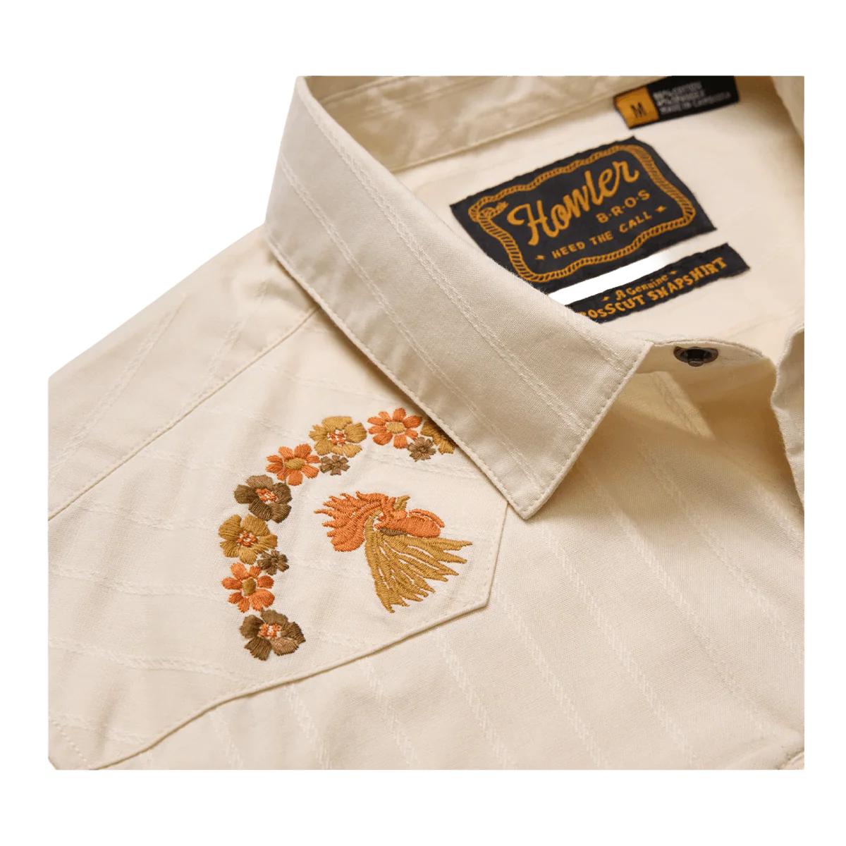 HOWLER BROTHERS CROSSCUT DELUXE SHORTSLEEVE SNAPSHIRT - OFF WHITE DOBBY - Image 3