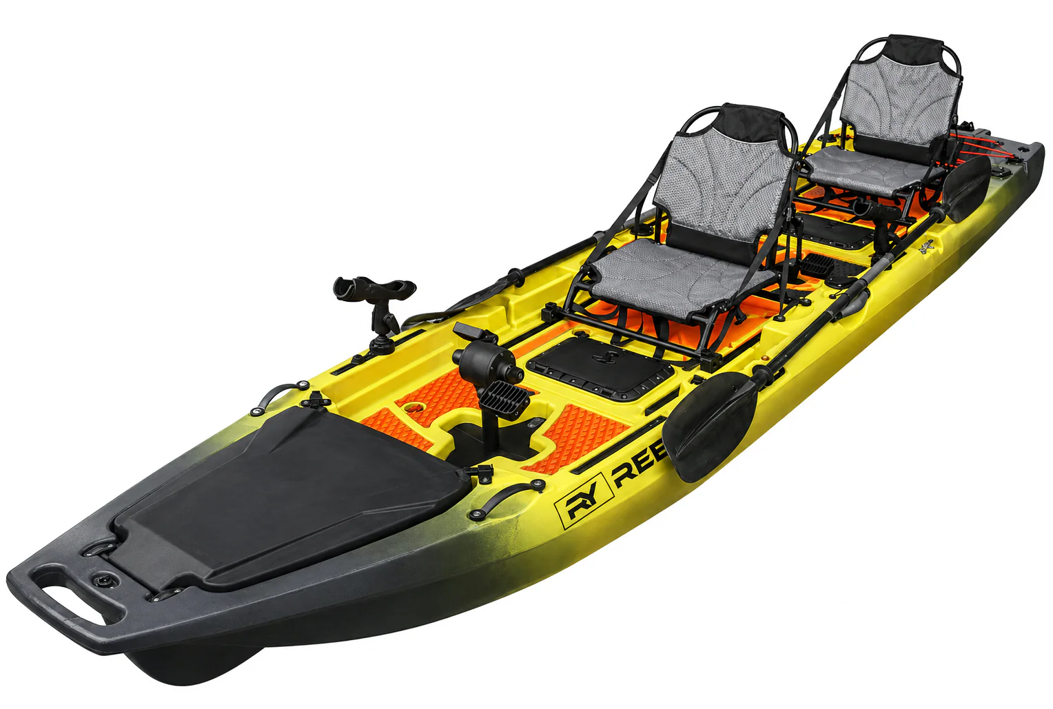 ReelYaks 13.8ft Rocket Propeller Drive Tandem & Solo Modular Fishing Kayak | Propeller Drive | 550lbs Capacity | 3 Piece - Image 7