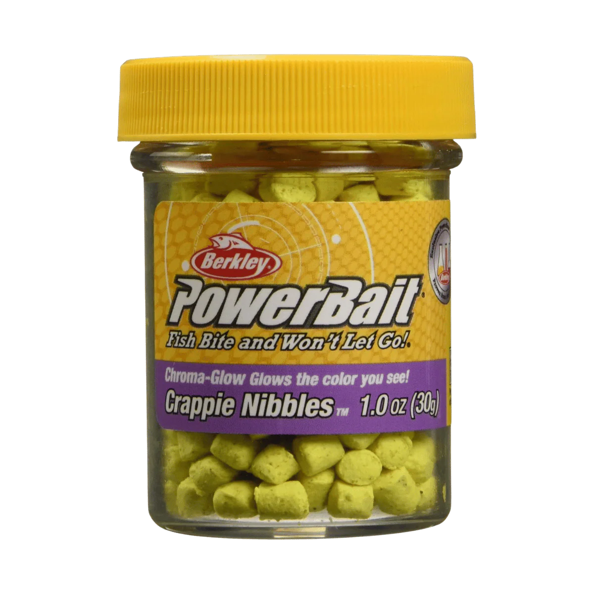 BERKLEY POWERBAIT CHROMA-GLOW CRAPPIE NIBBLES - GLOW YELLOW - Image 2