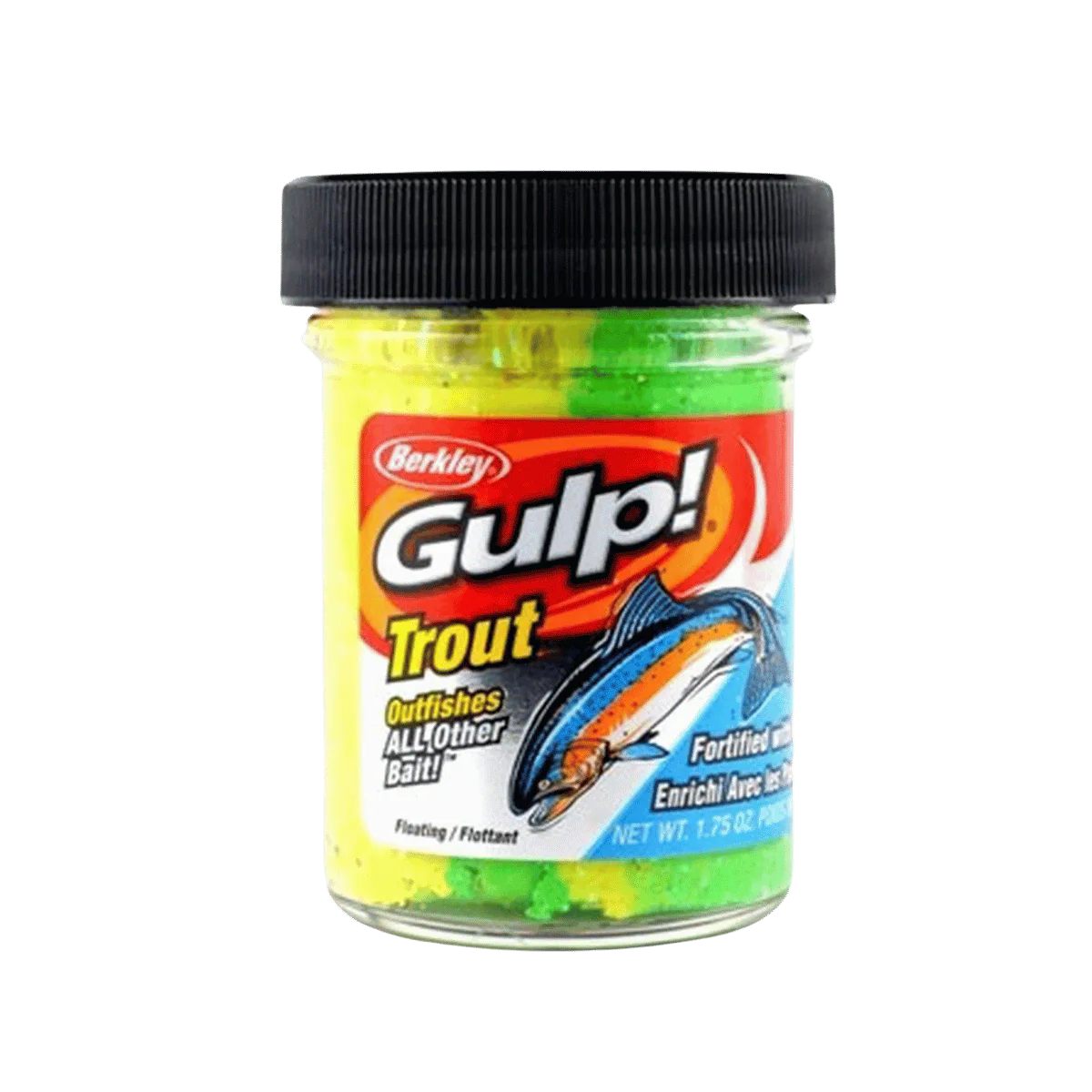 BERKLEY GULP TROUT DOUGH 1.75OZ JAR RAINBOW CANDY