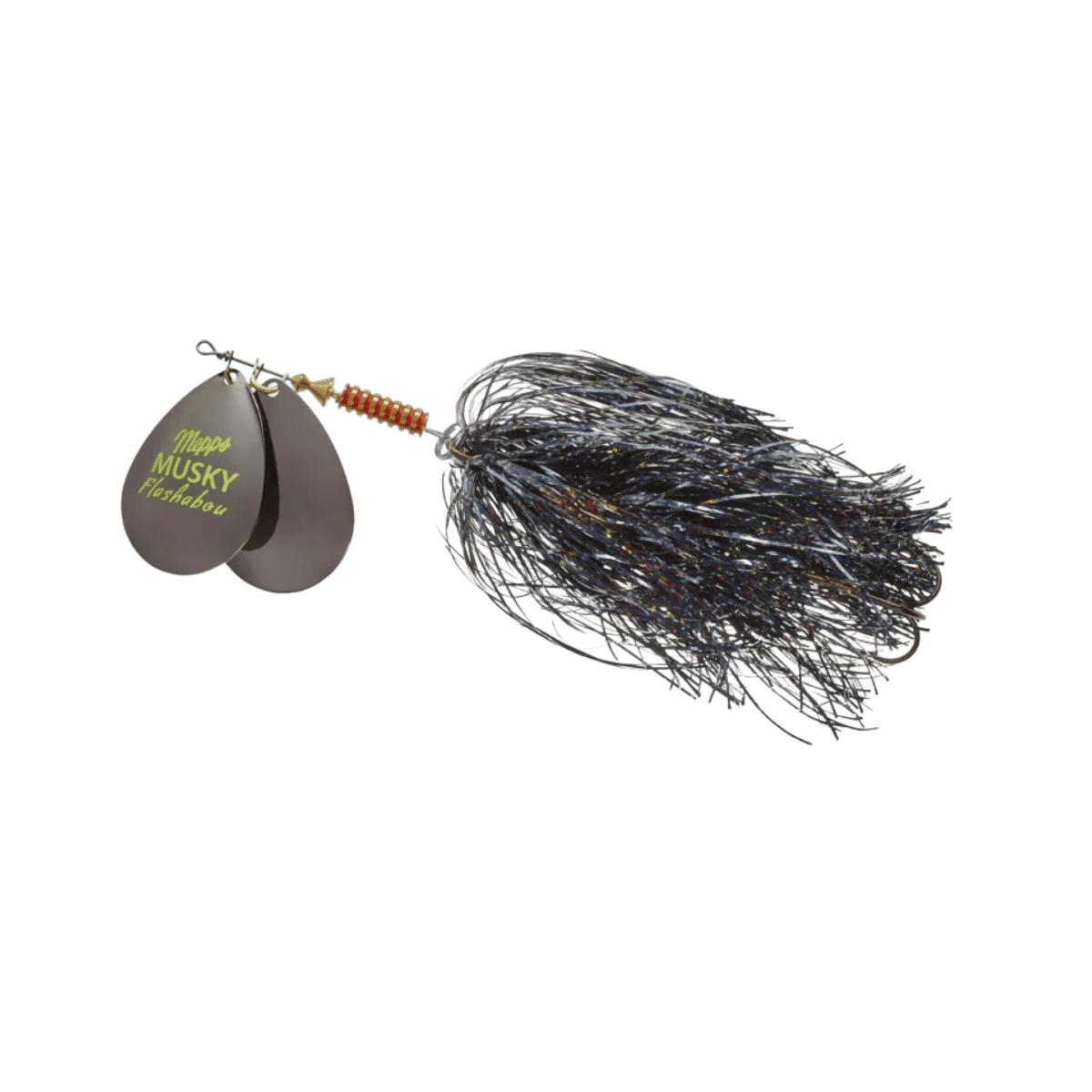MEPPS DOUBLE BLADE MUSKY FLASHABOU 1 1/2OZ BLACK PLATINUM/BLACK