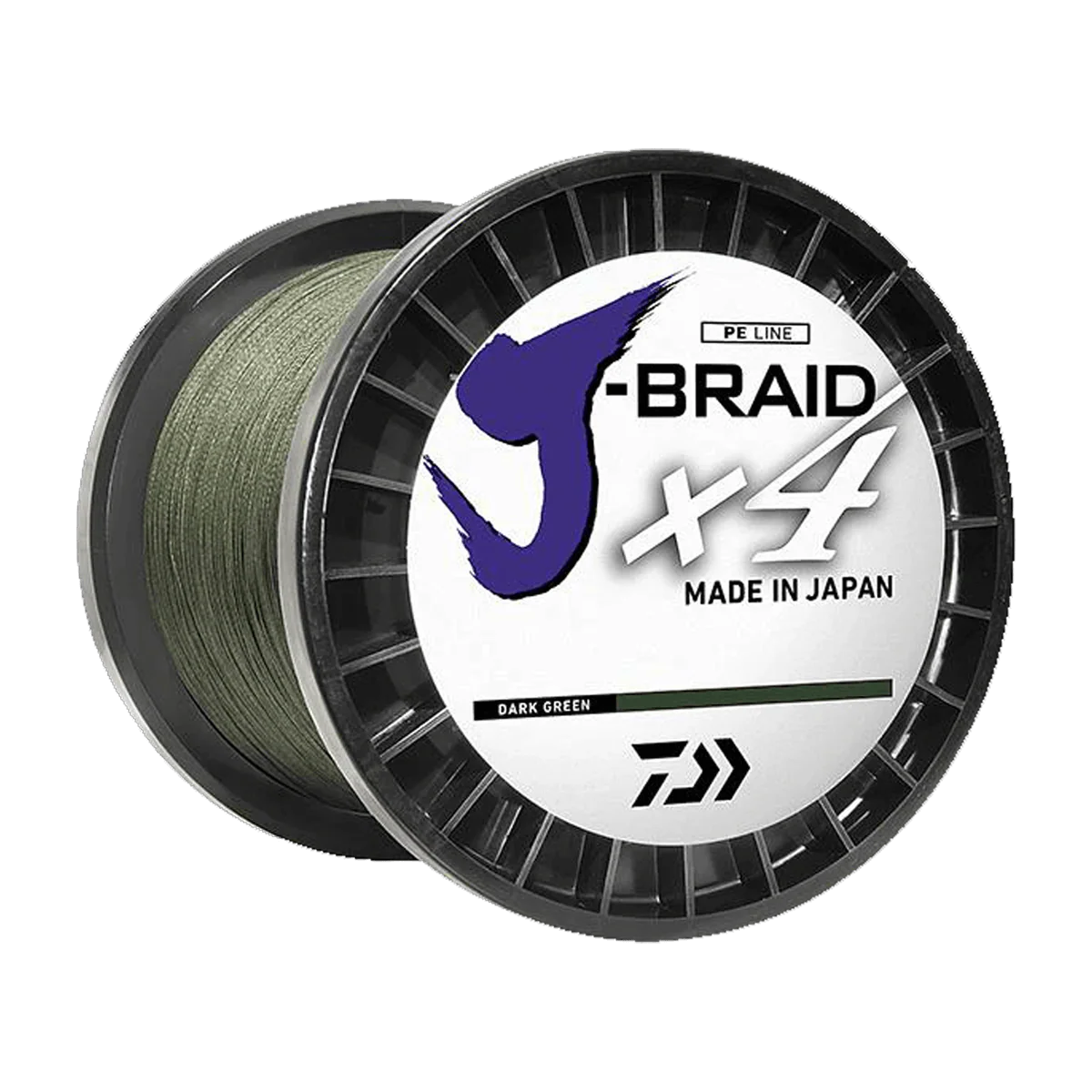 DAIWA J-BRAID X4 150YD BRAIDED LINE - DARK GREEN - LB TEST 8