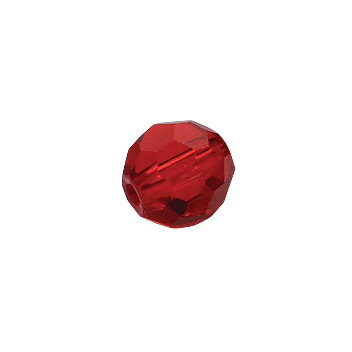 EAGLE CLAW LAZER SHARP FACETED GLASS BEAD 20PK RED 8MM