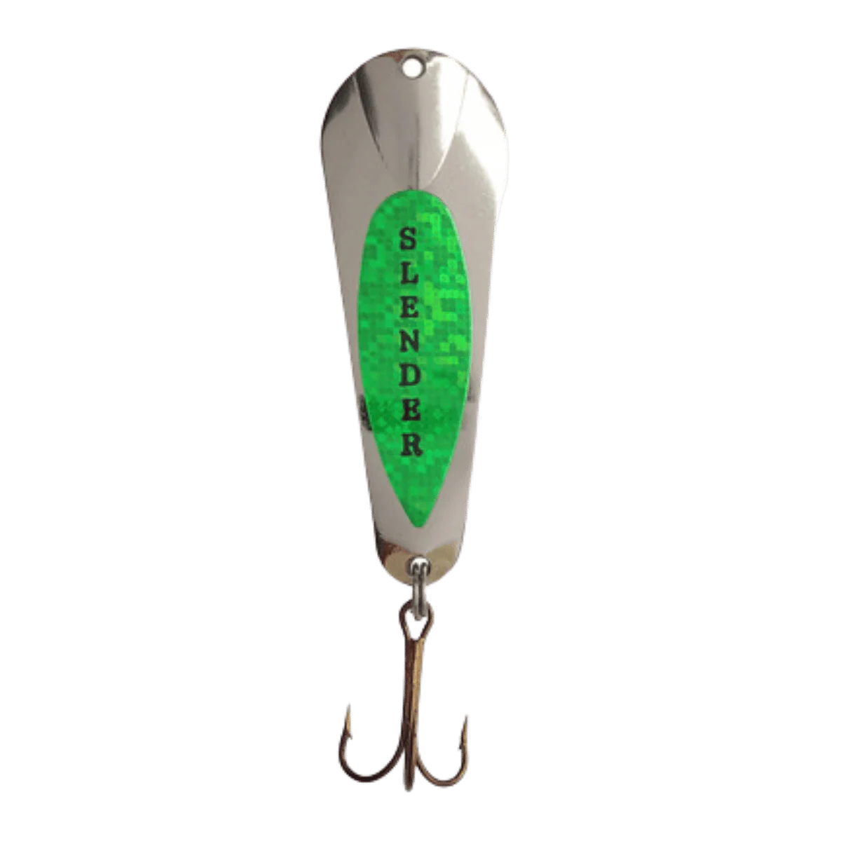 CUSTOM JIGS & SPINS SLENDER SPOON 1/16 OZ - NICKEL/LIME