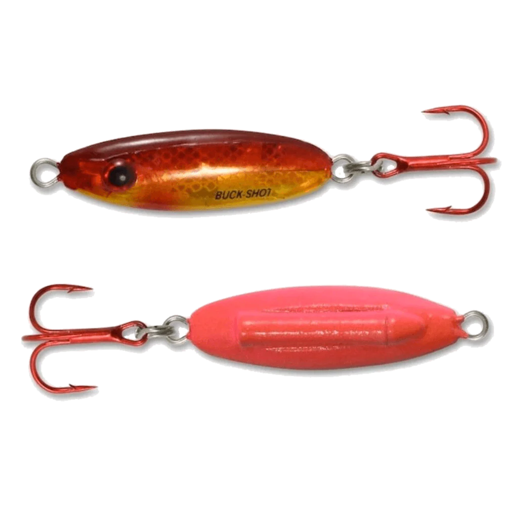 NORTHLAND BUCK-SHOT RATTLE SPOON S-GLO GOLDFISH 1/4OZ
