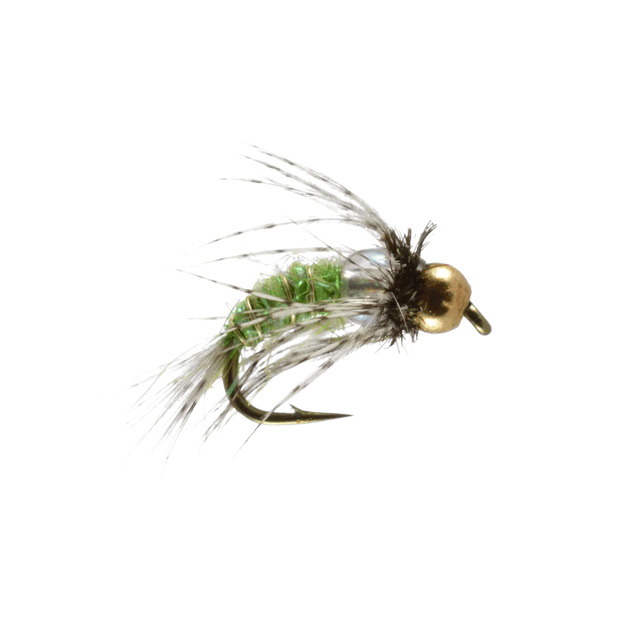 RAINY`S BEADHEAD BIRD'S NEST FLY- CADDIS GREEN #16