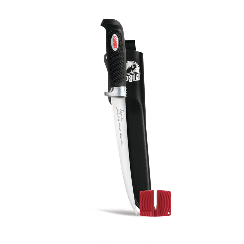 RAPALA FILLET KNIFE LEATHER SHEATH W/ SHARPENER 4IN - Image 2