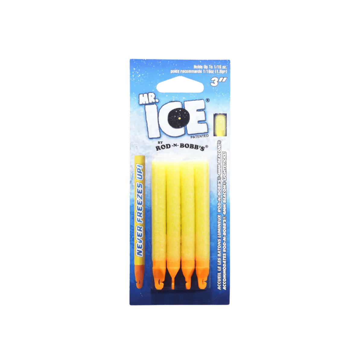 ROD-N-BOBBS MR ICE FOAM BOBBER - 12PACK 3IN" - YELLOW