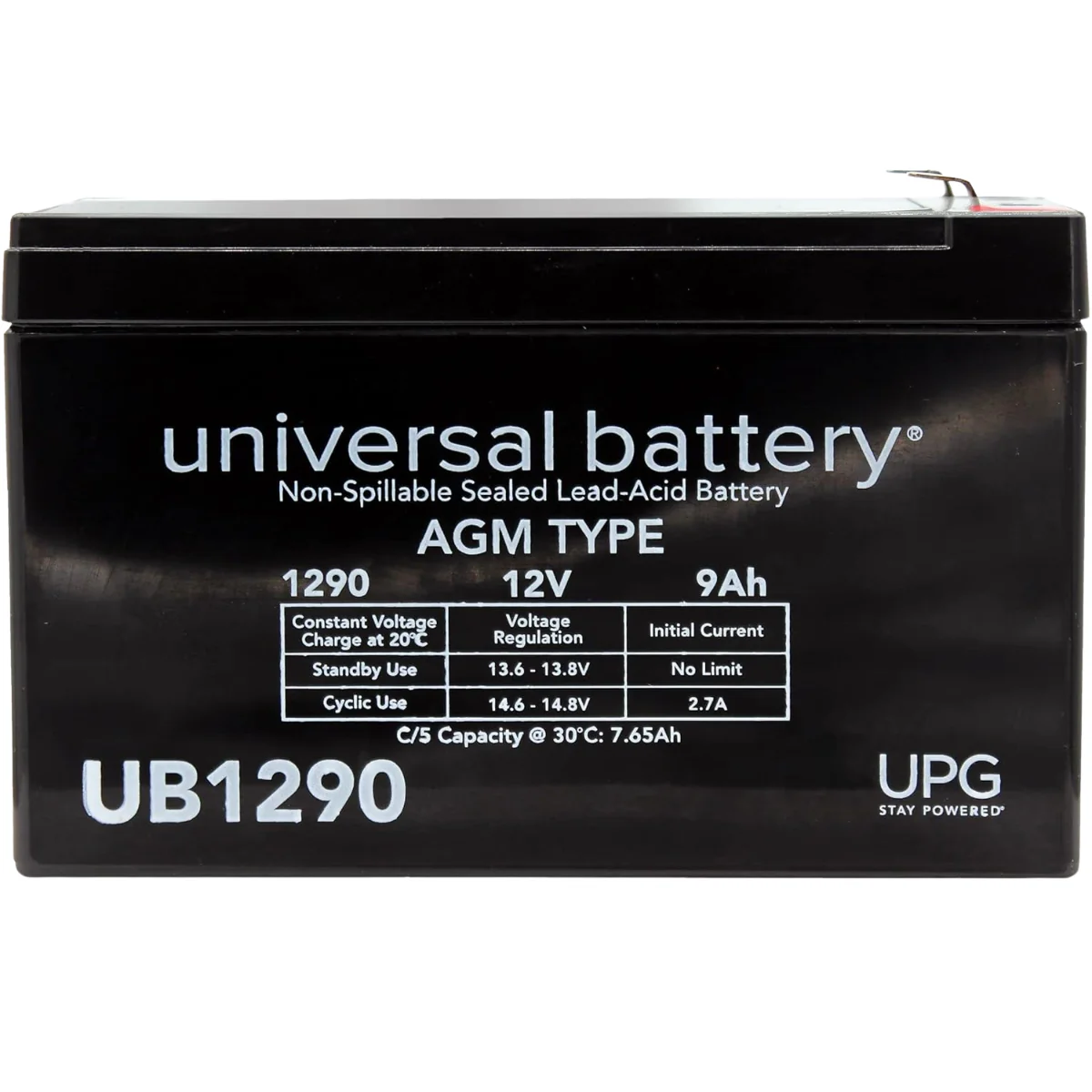 UPG UNIVERSAL SEALED LEAD - ACID 12V 9AH REPLACEMENT BATTERY - 1 PK