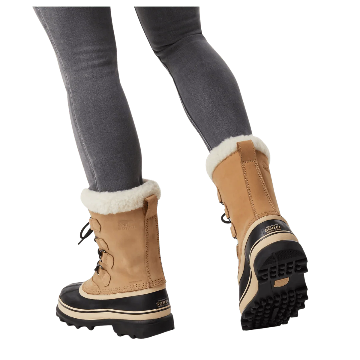 SOREL WOMEN'S CARIBOU WATERPROOF 9MM FELT LINER SNOW BOOTS - BUFF - Image 5