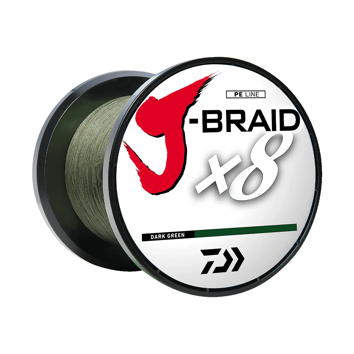 DAIWA J-BRAID X8 150YD BRAIDED LINE - DARK GREEN - LB TEST 8