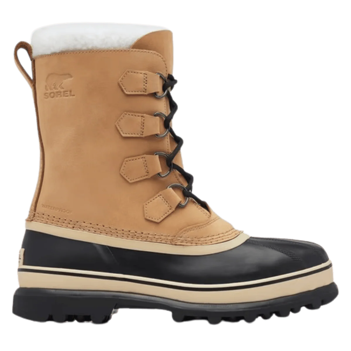 SOREL MEN'S CARIBOU WATERPROOF 9MM FELT LINER SNOW BOOTS - BUFF - Image 3