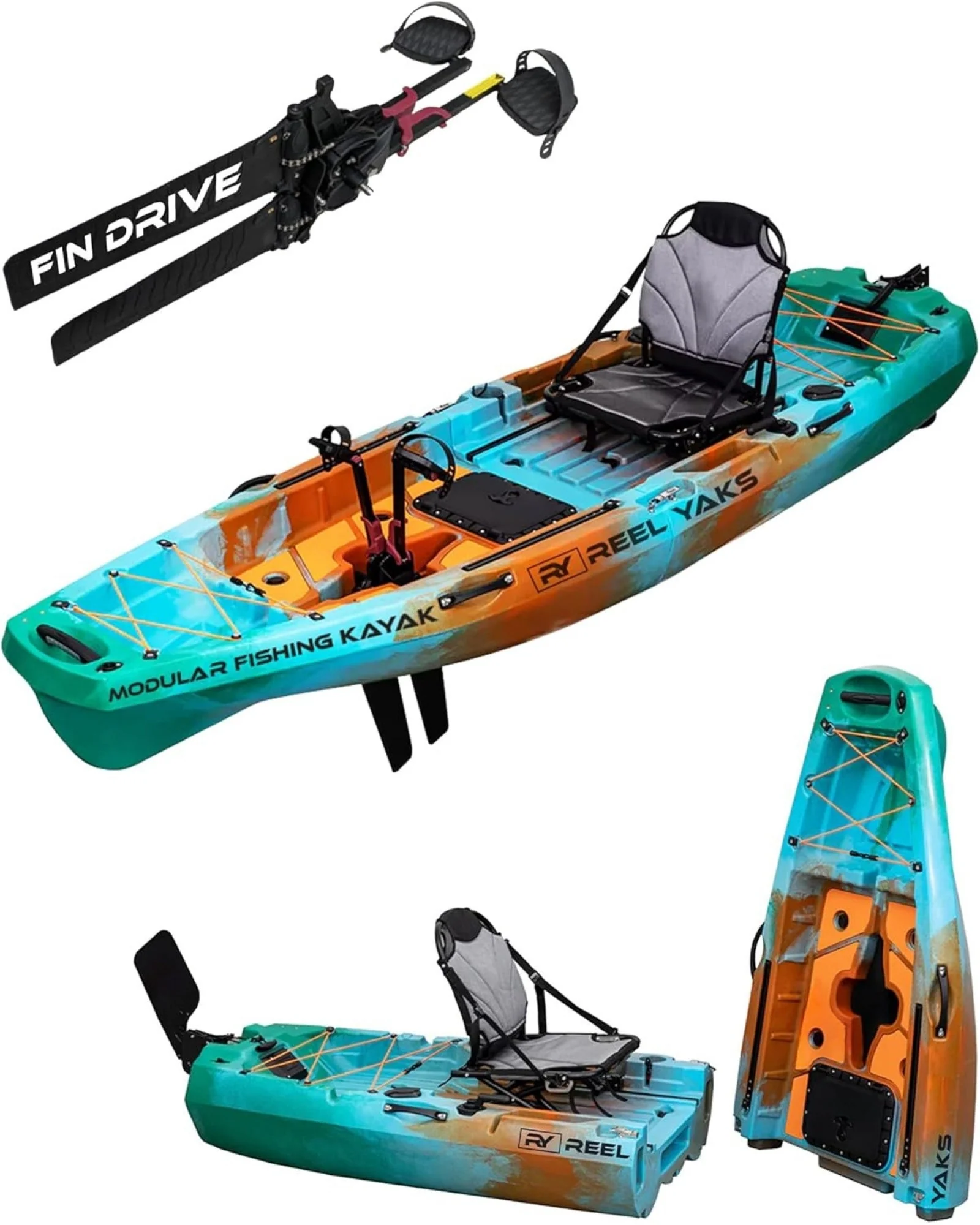 ReelYaks Radar 10ft Fin Drive Modular Fishing Kayak - Image 2